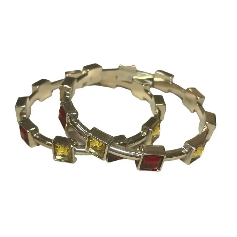Vintage Talbots Silver Tone Bangle Set Stackable Bracelets retro boho